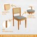 Conjunto 2 Cadeiras Jade 03 com Rattan Linho Cinza Pés em Madeira JCM