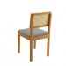 Conjunto 2 Cadeiras Jade 03 com Rattan Linho Cinza Pés em Madeira JCM