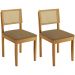 Conjunto 2 Cadeiras Jade 03 com Rattan Linho Marrom Pés em Madeira JCM