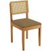 Conjunto 2 Cadeiras Jade 03 com Rattan Linho Marrom Pés em Madeira JCM
