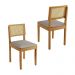 Conjunto 2 Cadeiras Jade 03 com Rattan Veludo Bege Pés em Madeira JCM