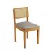 Conjunto 2 Cadeiras Jade 03 com Rattan Veludo Bege Pés em Madeira JCM