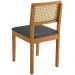 Conjunto 2 Cadeiras Jade 03 com Rattan Veludo Cinza Pés em Madeira JCM