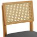 Conjunto 2 Cadeiras Jade 03 com Rattan Veludo Cinza Pés em Madeira JCM