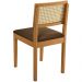 Conjunto 2 Cadeiras Jade 03 com Rattan Veludo Marrom Pés em Madeira JCM