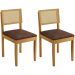 Conjunto 2 Cadeiras Jade 03 com Rattan Verona Chocolate Pés em Madeira JCM