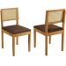 Conjunto 2 Cadeiras Jade 03 com Rattan Verona Chocolate Pés em Madeira JCM