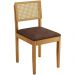 Conjunto 2 Cadeiras Jade 03 com Rattan Verona Chocolate Pés em Madeira JCM