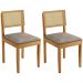 Conjunto 2 Cadeiras Jade 03 com Rattan Verona Grafite Pés em Madeira JCM