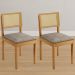 Conjunto 2 Cadeiras Jade 03 com Rattan Verona Grafite Pés em Madeira JCM
