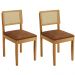 Conjunto 2 Cadeiras Jade 03 com Rattan Verona Marrom Pés em Madeira JCM