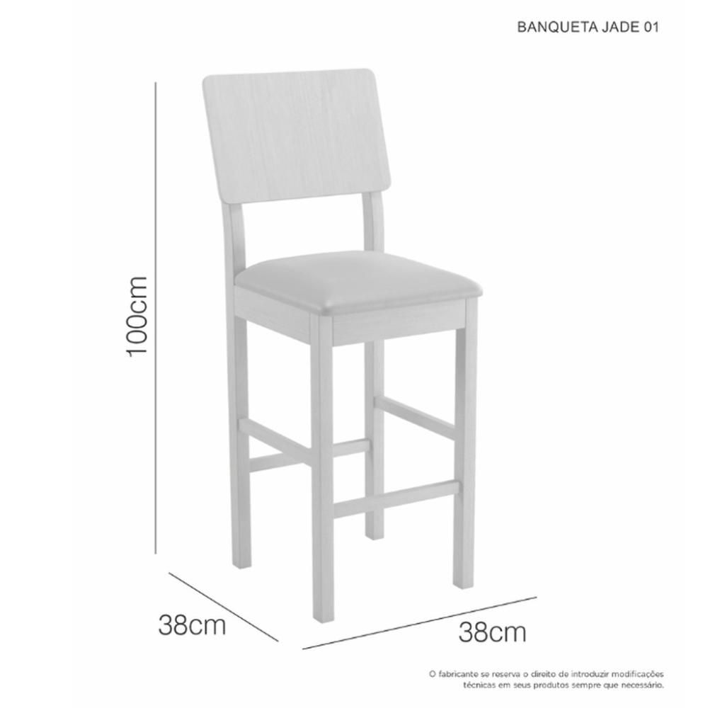 Conjunto 3 Banquetas Jade 01 Veludo Cinza Pés em Madeira JCM