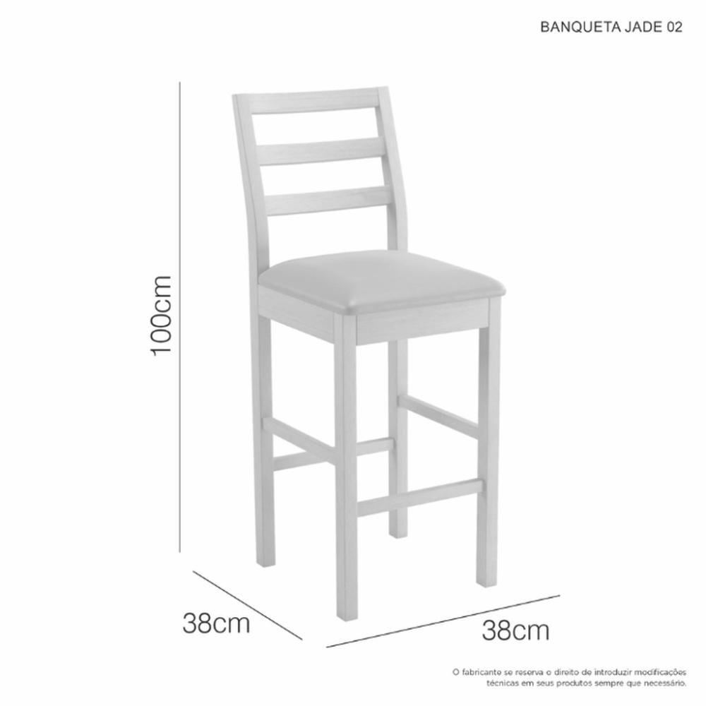 Conjunto 3 Banquetas Jade 02 Veludo Cinza Pés em Madeira JCM