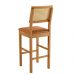 Conjunto 3 Banquetas Jade 03 com Rattan Couro Caramelo Pés em Madeira JCM