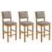Conjunto 3 Banquetas Jade 04 Madeira Maciça JCM Linho Cinza135