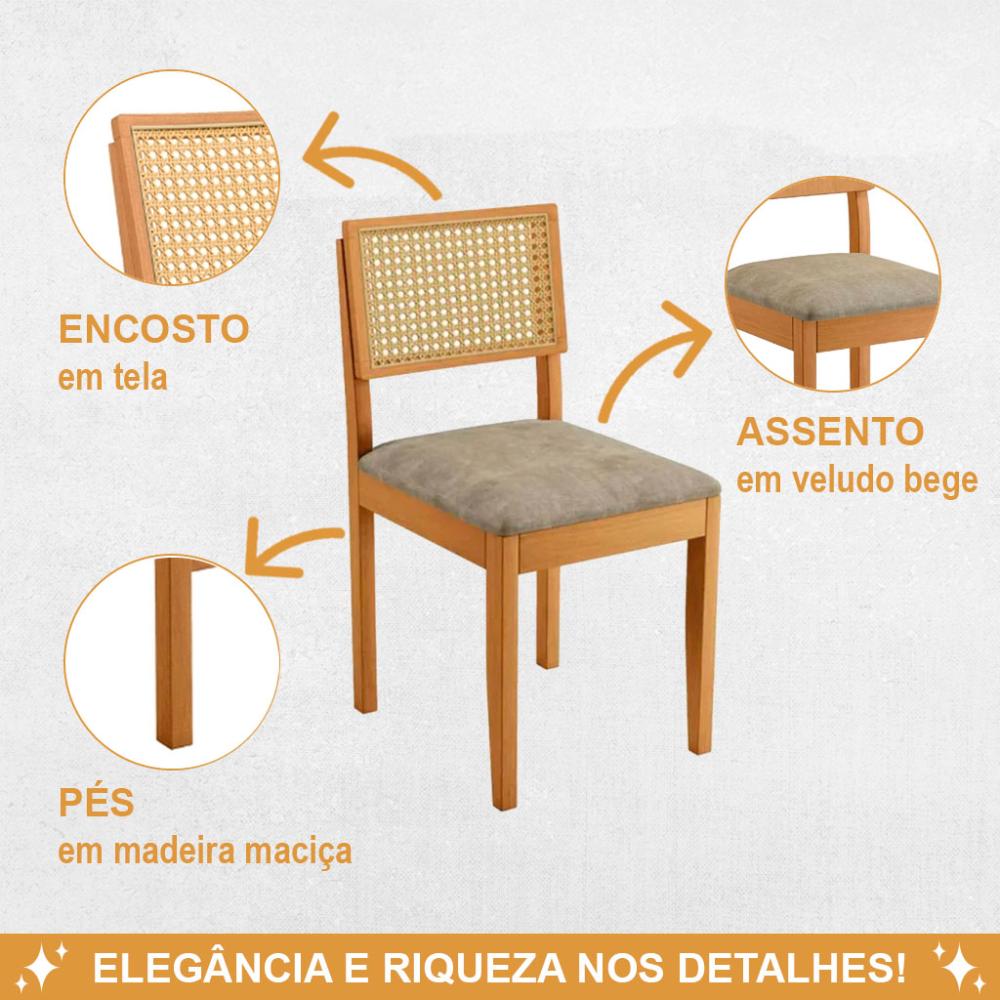 Conjunto Mesa de Jantar Alegra Laminado 1,20M com 4 Cadeiras Jade 03 Linho Cinza