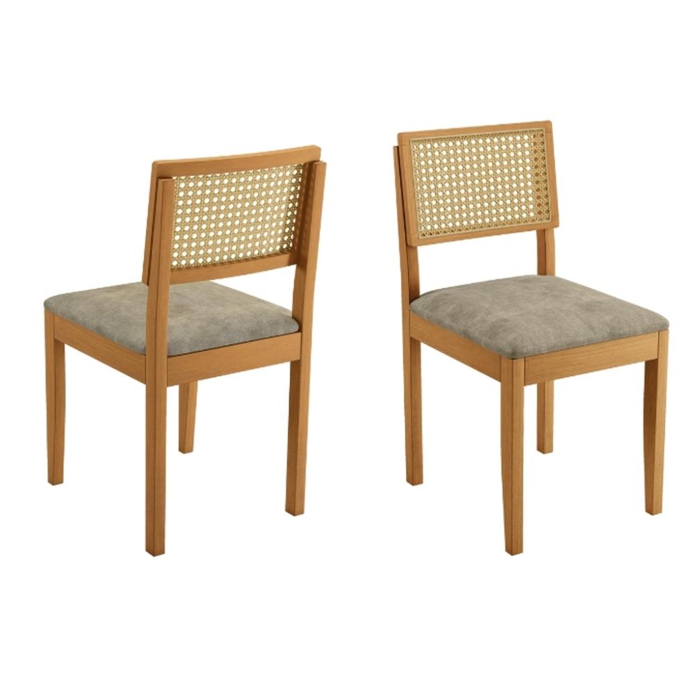 Conjunto Mesa de Jantar Alegra Laminado 1,60M com 6 Cadeiras Jade 03 Linho Cinza