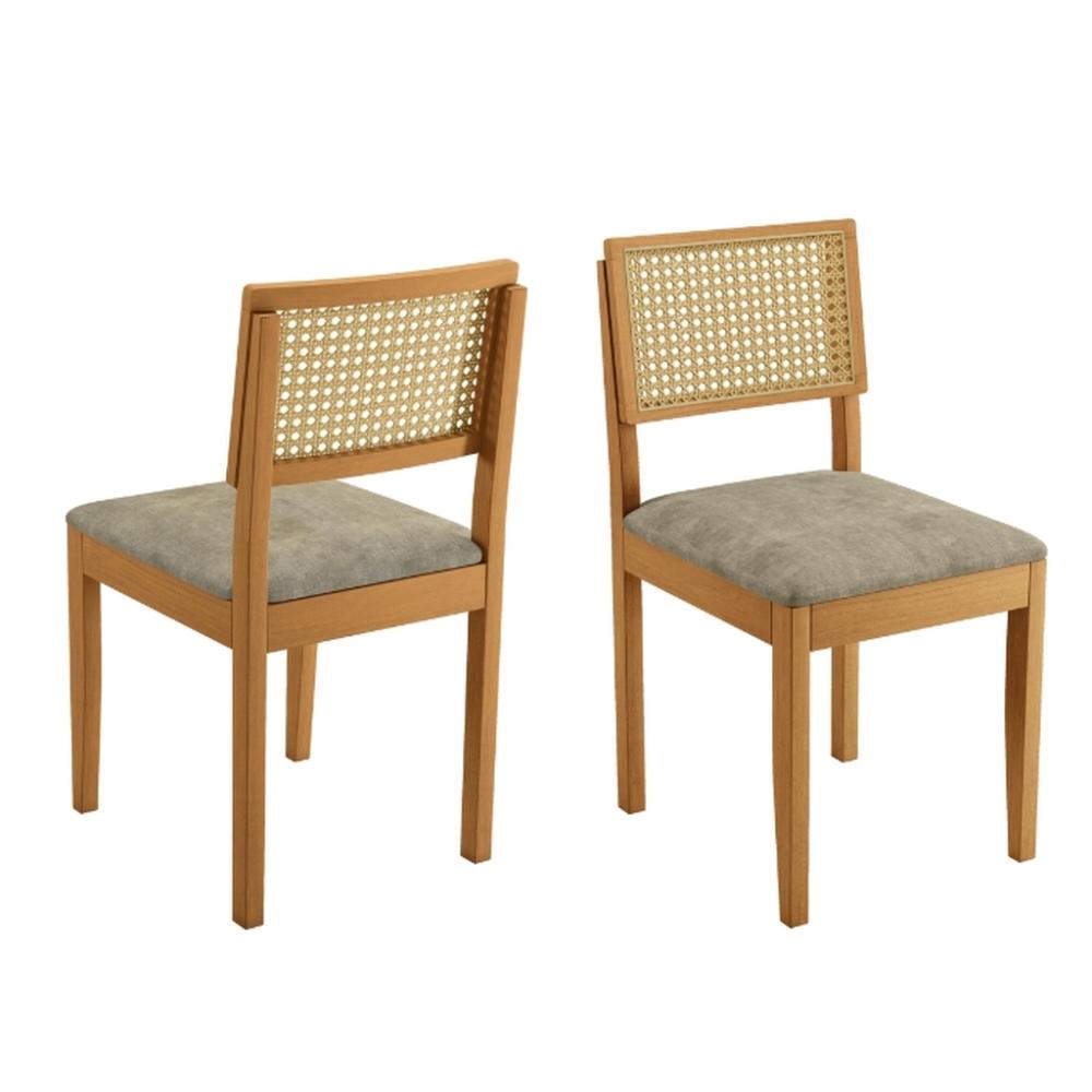 Conjunto Mesa de Jantar Alegra Laminado 1,80M com 6 Cadeiras Jade 03 Linho Cinza