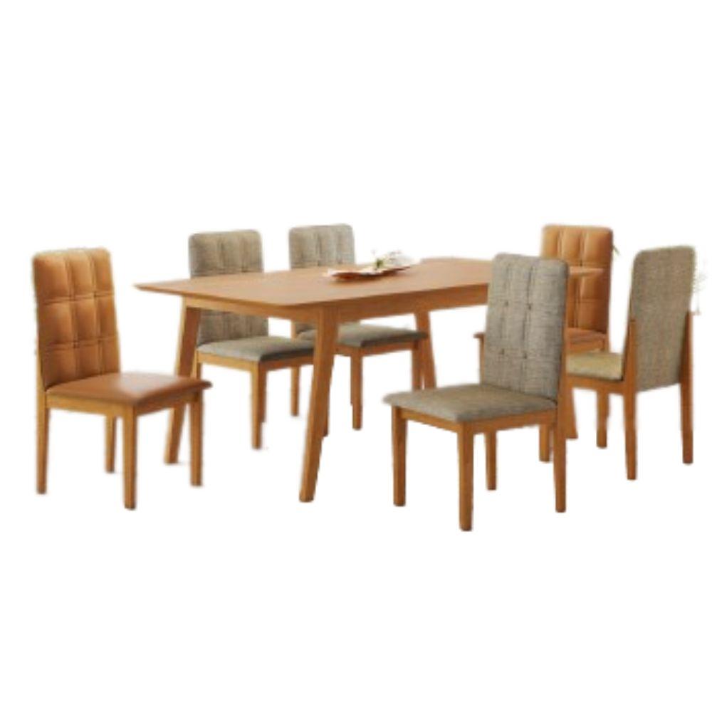 Conjunto Mesa de Jantar Elegance Cinamomo 1,80 M com 6 Cadeiras Ágata