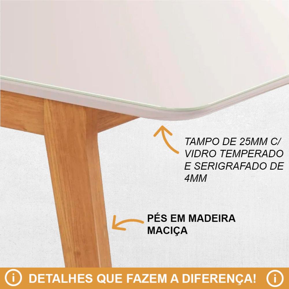 Conjunto Mesa de Jantar Elegance Off White 1,20 M com 4 Cadeiras Diamante