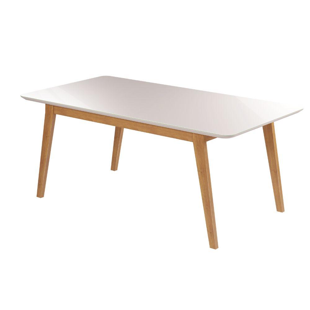 Conjunto Mesa de Jantar Elegance Off White 1,80 M com 6 Cadeiras Ágata