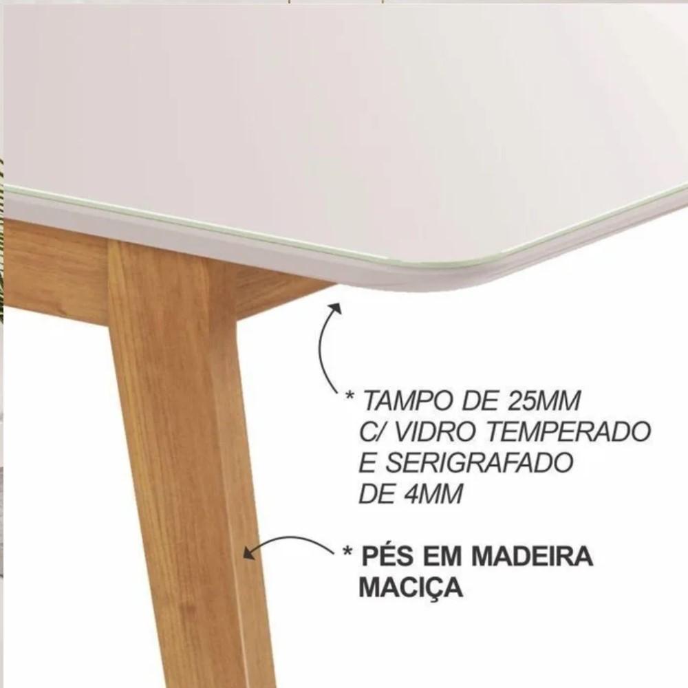 Conjunto Mesa de Jantar Elegance Off White 1,80 M com 6 Cadeiras Diamante