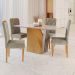 Conjunto Mesa de Jantar Harpa Off White 1,20 M com 4 Cadeiras Diamante