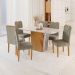 Conjunto Mesa de Jantar Harpa Off White 1,60 M com 6 Cadeiras Diamante