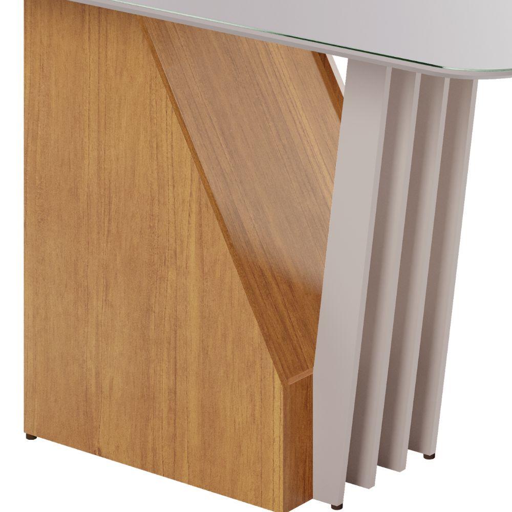 Conjunto Mesa de Jantar Harpa Off White 1,60 M com 6 Cadeiras Diamante