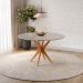 Conjunto Mesa de Jantar Simpatia Redonda Off White com 4 Cadeiras Jade 03 Veludo Bege