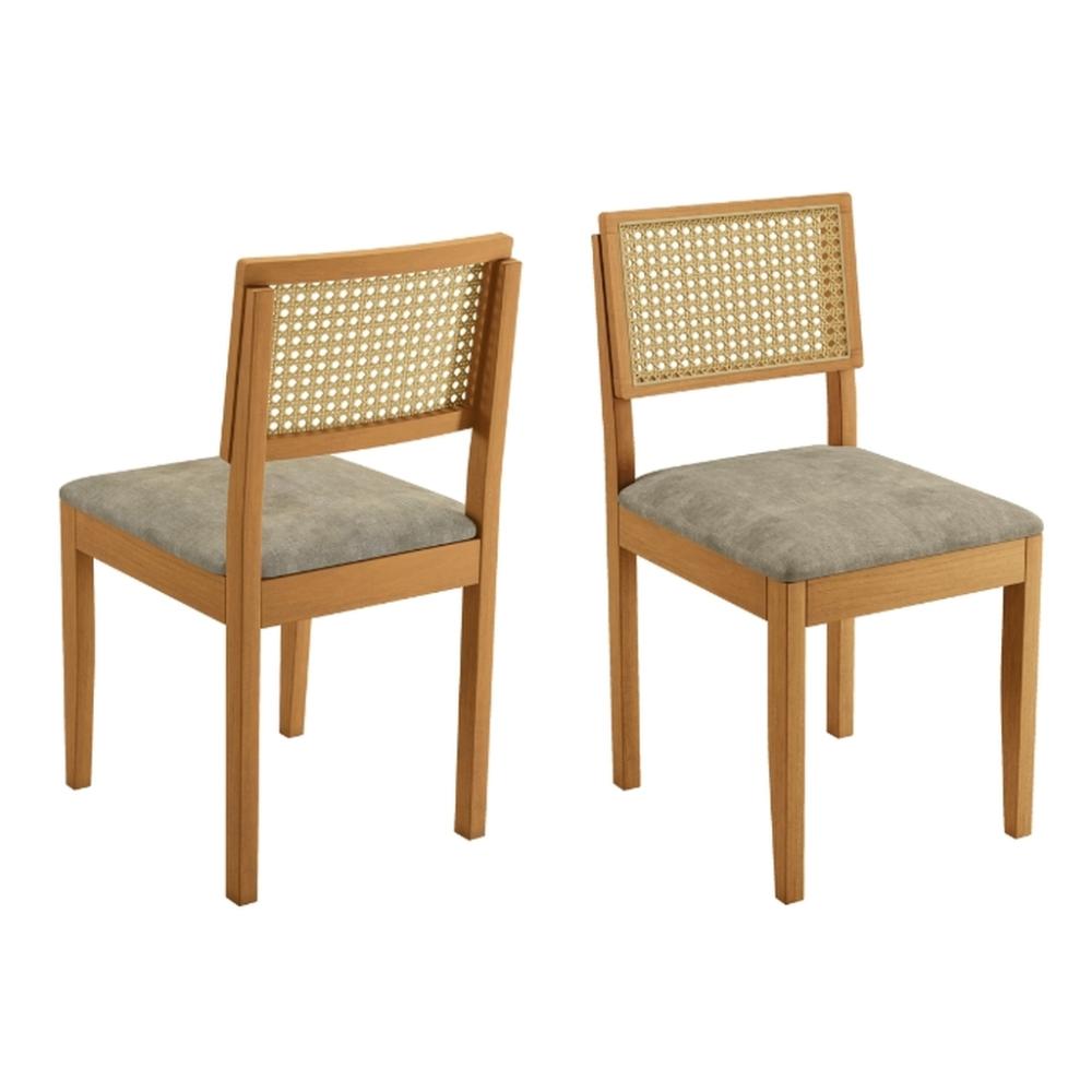 Conjunto Mesa de Jantar Simpatia Redonda Off White com 4 Cadeiras Jade 03 Veludo Bege