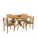 Conjunto Mesa de Jantar Simpatia Redonda com 4 Cadeiras Jade 03 Veludo Bege