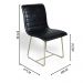 Conjunto Sala de Jantar Rubi Preto com 4 Cadeiras Cristal Couro Preto Base Champanhe