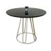 Conjunto Sala de Jantar Rubi Preto com 4 Cadeiras Cristal Couro Preto Base Champanhe
