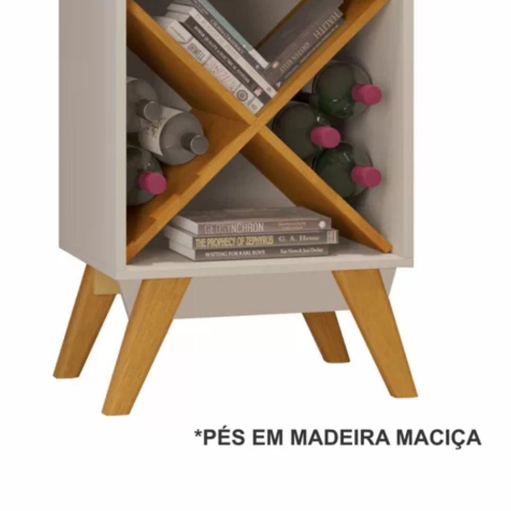 Cristaleira Graça 1 Porta e Adega JCM Movelaria Off White Cinamomo
