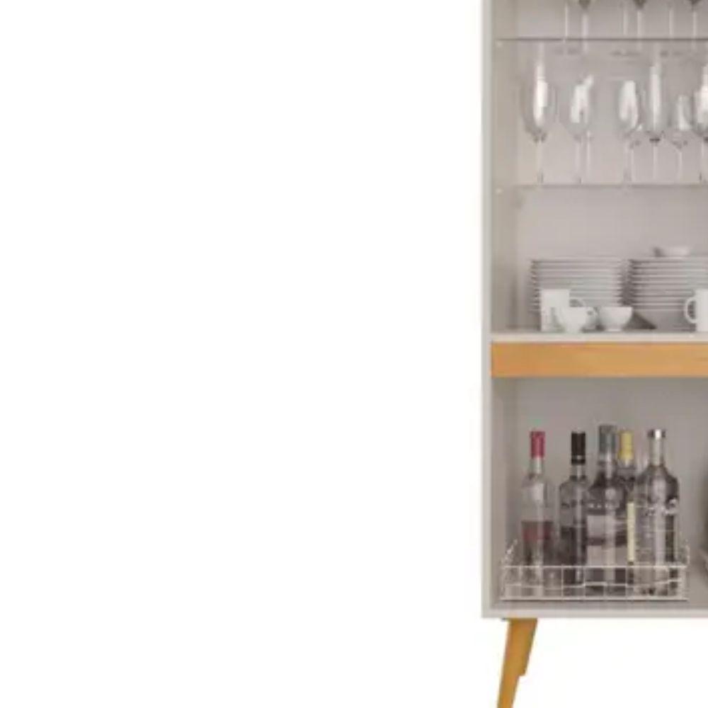 Cristaleira Plena 4 Portas JCM Movelaria Off White Cinamomo
