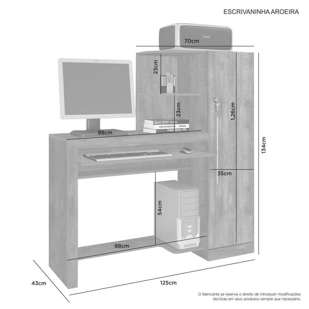 Escrivaninha Aroeira com Armário JCM Movelaria Cinamomo