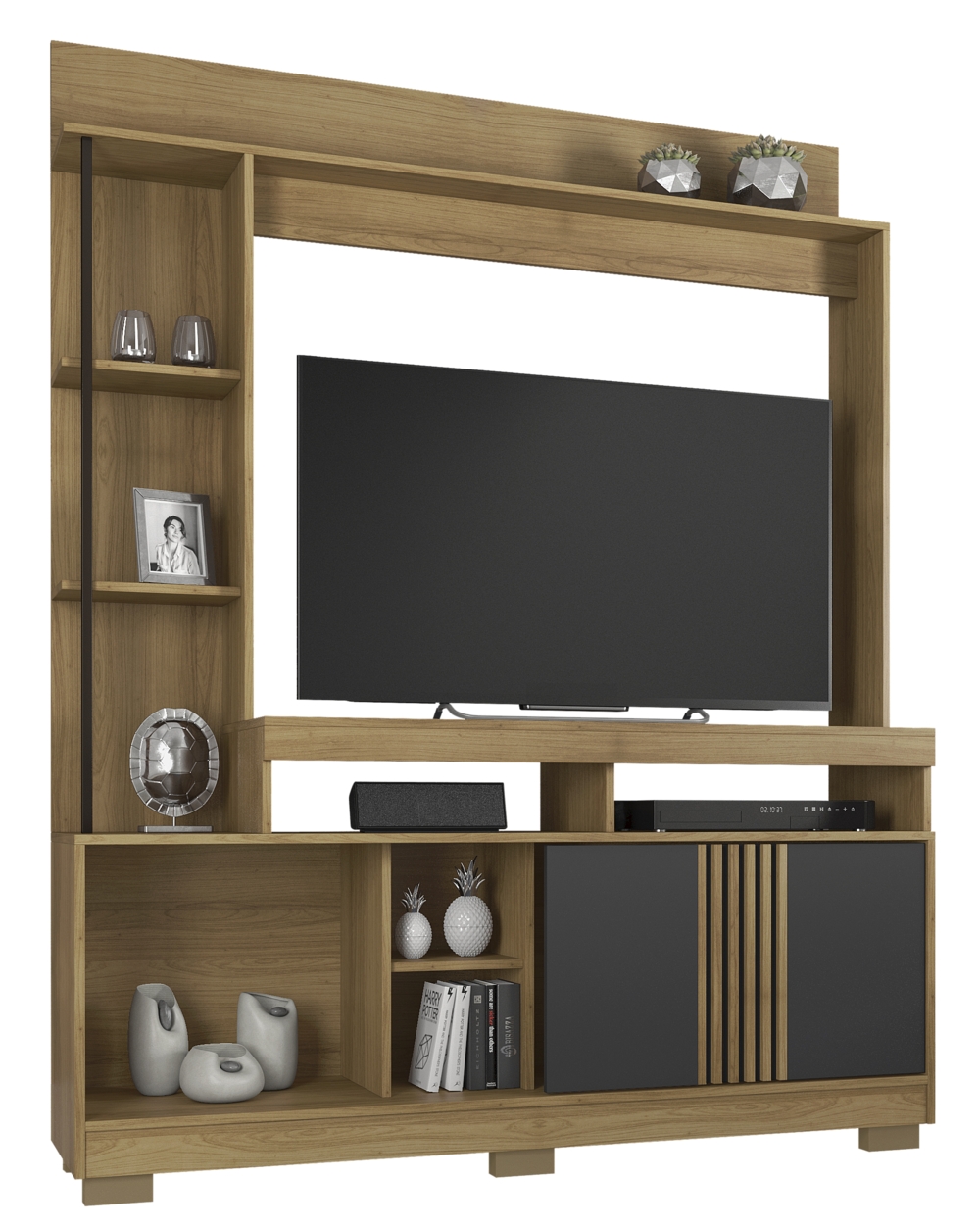 Estante Home Sedução TV até 49 Polegadas JCM Movelaria Noronha/Grafite