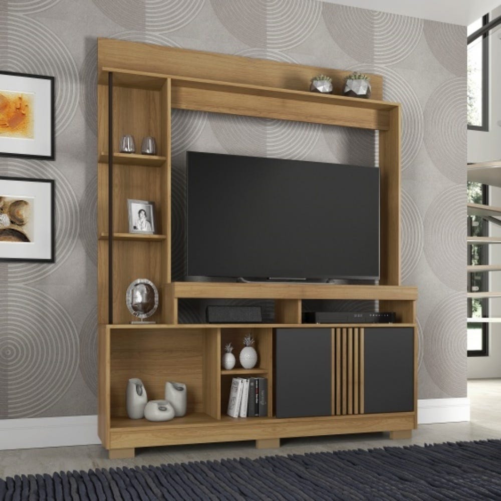 Estante Home Sedução TV até 49 Polegadas JCM Movelaria Noronha/Grafite