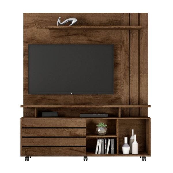 Estante Home para TV até 65 Polegadas Serrano JCM Movelaria Porta Flex Cacau/Grigio