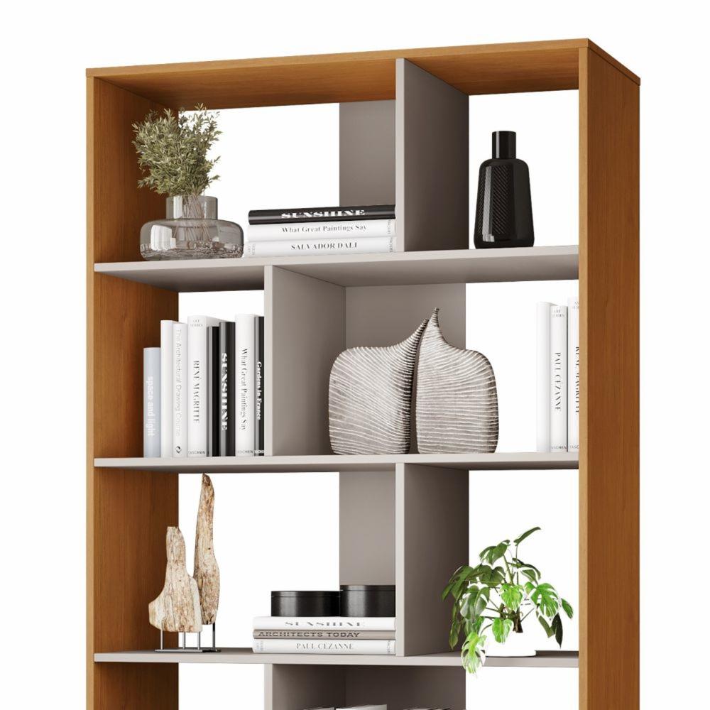 Estante Livreiro Giga 1 Gaveta 4 Prateleiras Cinamono Off White