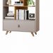 Estante Livreiro Giga 1 Gaveta 4 Prateleiras Off White Cinamono