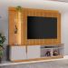 Home Amparo com Painel Ripado e LED TV até 60 Polegadas Cinamomo Off White