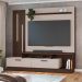 Home Despertar com Detalhe Ripado e LED TV até 65 Polegadas Café Off White