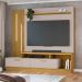 Home Despertar com Detalhe Ripado e LED TV até 65 Polegadas Nature Off White