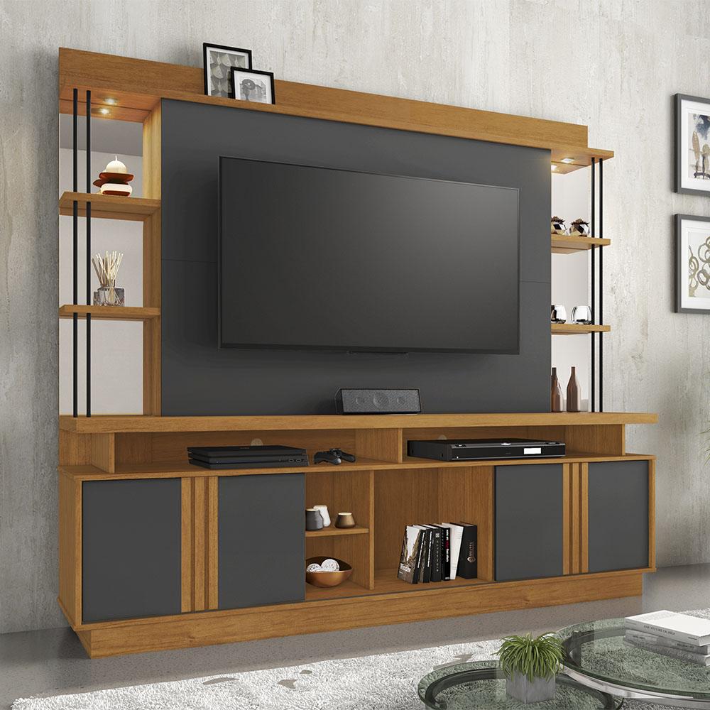 Home Esplendor Para TV Até 65" Cinamomo Grafite JCM