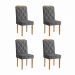 Kit 4 Cadeiras Diamante JCM Movelaria Cinamomo Veludo Cinza