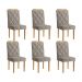 Kit 6 Cadeiras Diamante JCM Movelaria Cinamomo Veludo Bege
