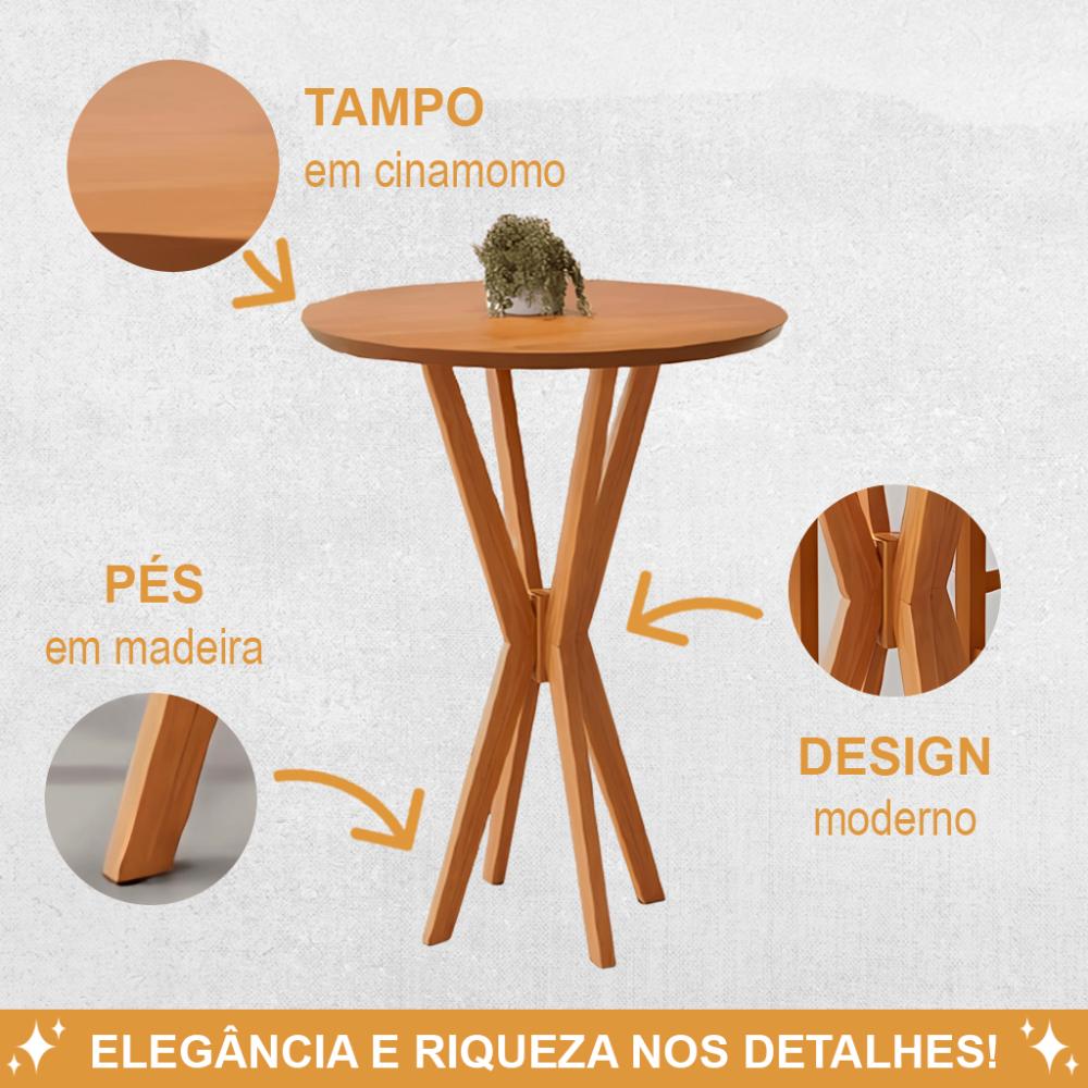 Mesa Bistrô Simpatia Redonda JCM em Madeira Maciça