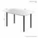 Mesa Brilhante Candian Canto Copo Tampo Vidro 180cm JCM Movelaria NÃO ACOMPANHA CADEIRAS Grafite